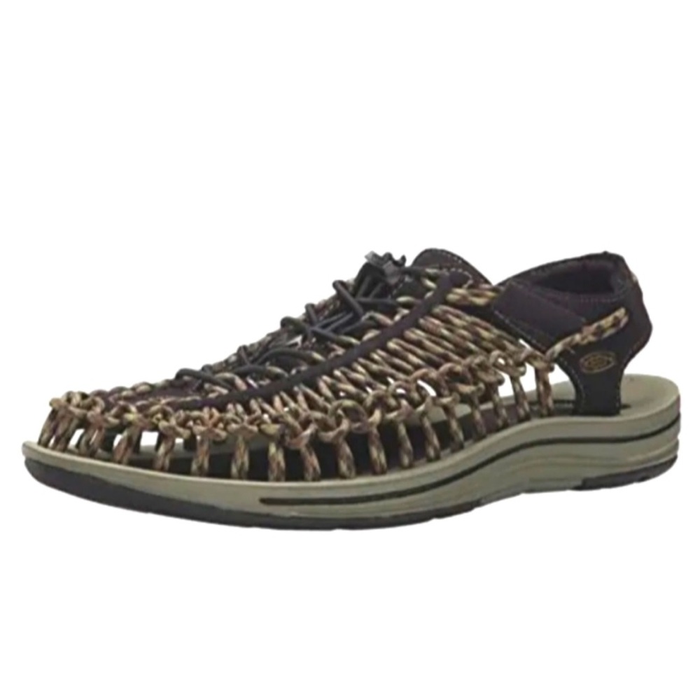 KEEN Unseek Two Cord Sandals Men’s 10 Green Black Slip On Rugged Outdoor
